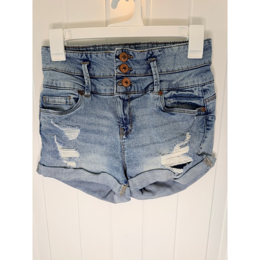 Bluenotes Denim Girls High Waisted Distressed Jean Shorts Junior Size 6